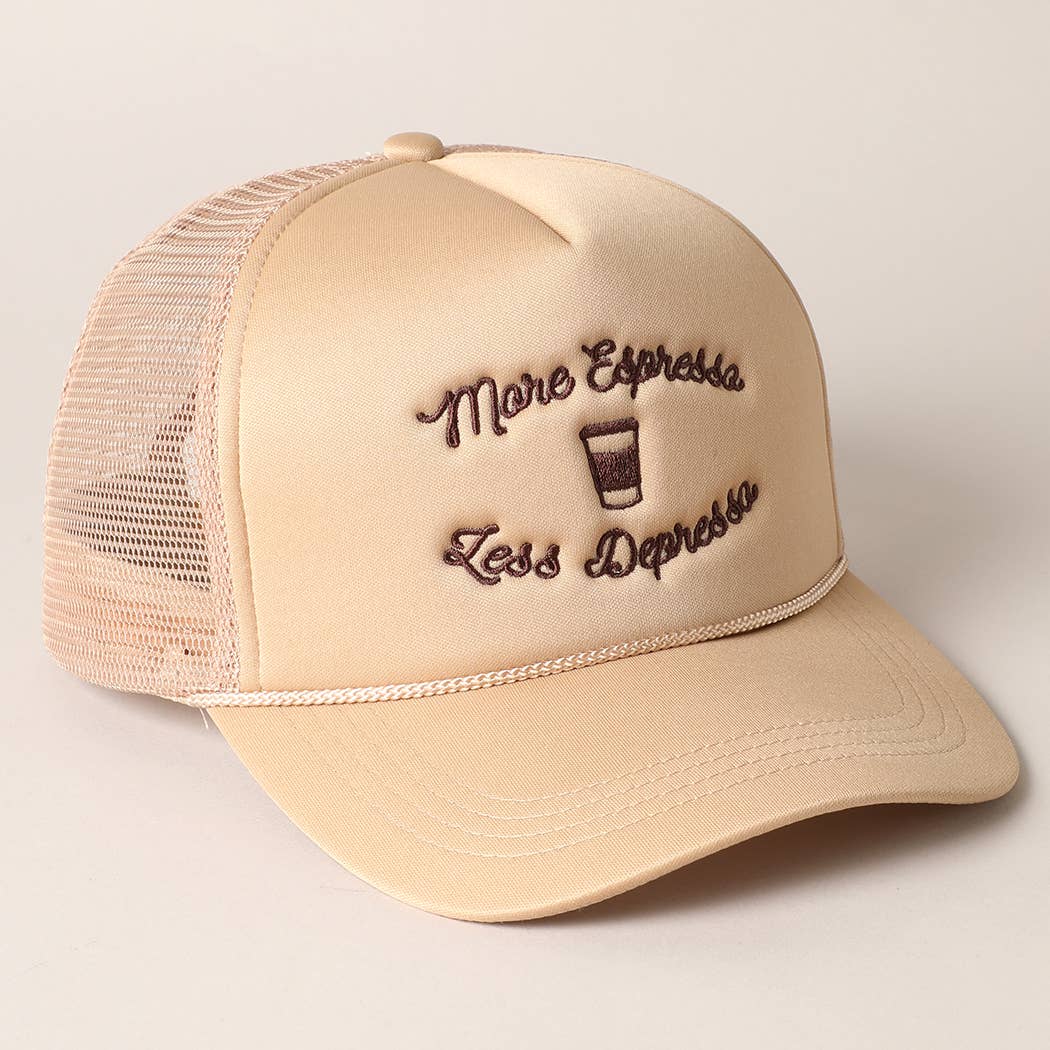 More Espresso Less Depresso Trucker Hat