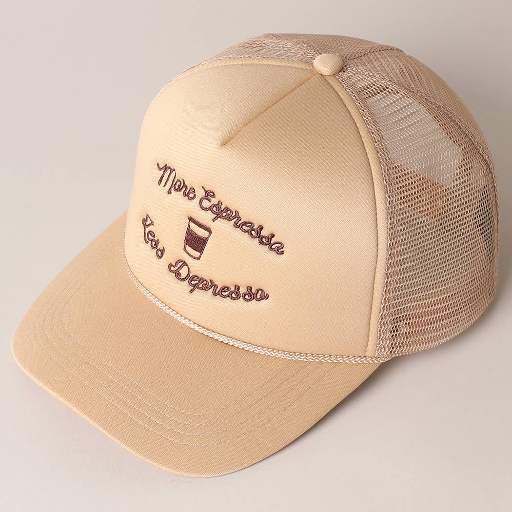 More Espresso Less Depresso Trucker Hat